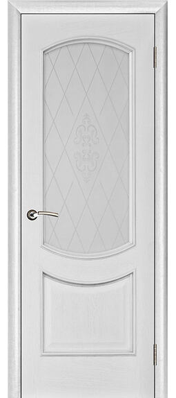 Дверь межкомнатная Porte Vista  Лира Пескоструй Серебряная патина Остекленная