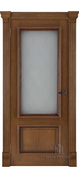 Дверь межкомнатная Regidoors  Корсика Квадро (широкий фигурный багет) Дуб Patina Antico Остекленная